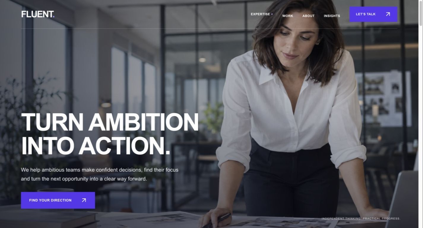 Flagship homepage with large photography and clear calls to action